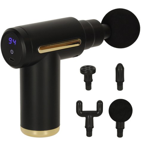 PISTOLET DO MASAŻU MASAŻER DO PLECÓW CIAŁA LED 4W1 CZARNY