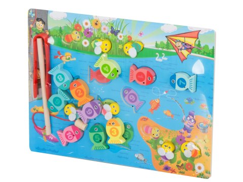 GRA DREWNIANA RYBKI ŁOWIENIE RYBEK NA MAGNES PSZCZÓŁKI MONTESSORI