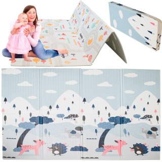 MATA EDUKACYJNA PIANKOWA DWUSTRONNA SKŁADANA ULICA LAS 177 X 158 CM