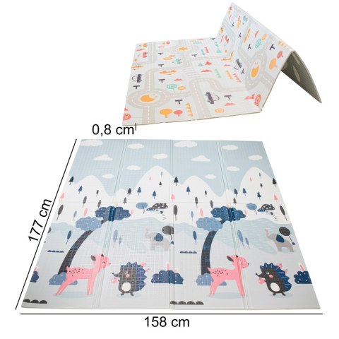 MATA EDUKACYJNA PIANKOWA DWUSTRONNA SKŁADANA ULICA LAS 177 X 158 CM