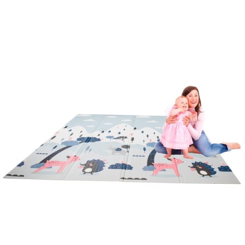 MATA EDUKACYJNA PIANKOWA DWUSTRONNA SKŁADANA ULICA LAS 177 X 158 CM