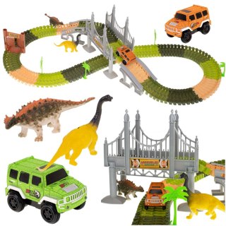 TOR WYŚCIGOWY SAMOCHODOWY DINOZAUR ZESTAW SAMOCHÓD 228 ELEMENTÓW