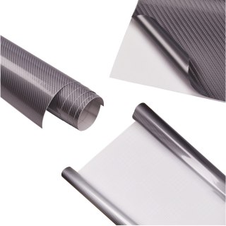 FOLIA ROLKA CARBON 5D SREBRNA 1,52X18M