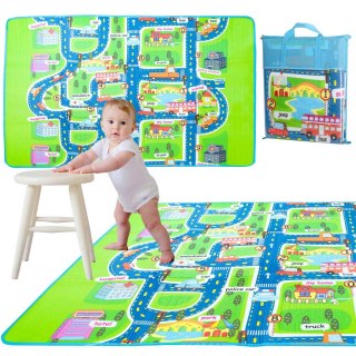 MATA EDUKACYJNA PIANKOWA SKŁADANA ULICA 160 X 130 CM