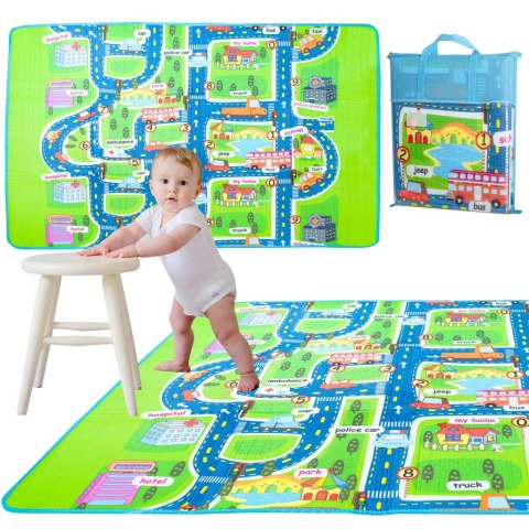 MATA EDUKACYJNA PIANKOWA SKŁADANA ULICA 160 X 130 CM