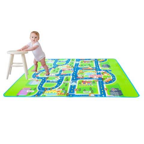 MATA EDUKACYJNA PIANKOWA SKŁADANA ULICA 160 X 130 CM