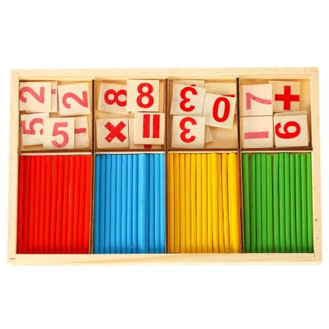 PATYCZKI DO NAUKI LICZENIA LICZYDŁO PATYCZKI + CYFRY ZESTAW EDUKACYJNY MONTESSORI
