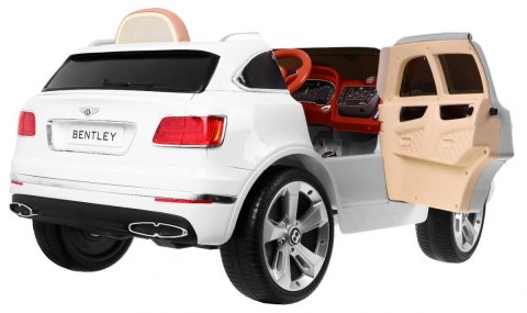 Auto na akumulator Bentley Bentayga dla dzieci Biały + Koła EVA + Radio MP3 + Pilot