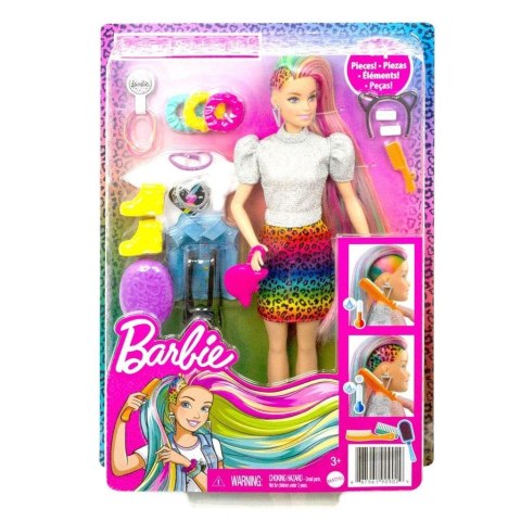 Barbie. Kolorowa fryzura panterka Barbie. Kolorowa fryzura panterka