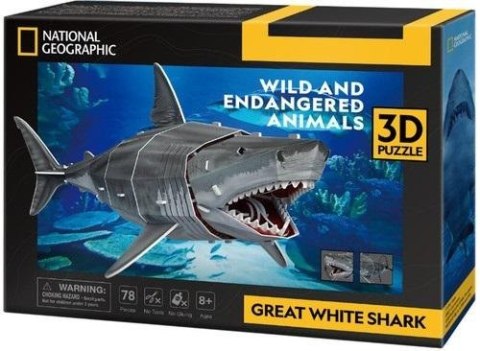 Puzzle 3d National Geographic Żarłacz Biały Puzzle 3d National Geographic Żarłacz Biały