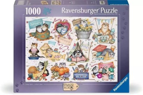 Puzzle 1000 Kalendarz Szalonych Kotów Puzzle 1000 Kalendarz Szalonych Kotów