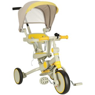 ROWEREK TRÓJKOŁOWY TRIKE FIX V4 ŻÓŁTO-SZARY Z DASZKIEM