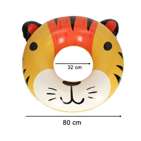 KÓŁKO DO PŁYWANIA KOŁO DMUCHANE TYGRYSEK 80CM MAX 60KG KÓŁKO DO PŁYWANIA KOŁO DMUCHANE TYGRYSEK 80CM MAX 60KG