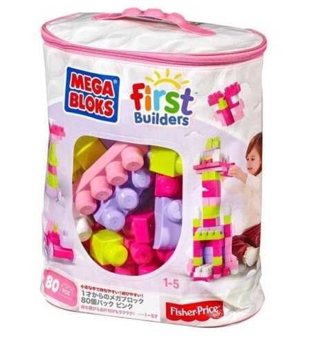 Mega Bloks Klocki w torbie 80 el. różowe Mega Bloks Klocki w torbie 80 el. różowe