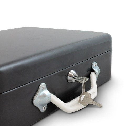 Kasetka transportowa metalowa na pieniądze bilon 30cm ciemno-szara uniwersalna Kasetka transportowa metalowa na pieniądze bilon 30cm ciemno-szara uniwersalna