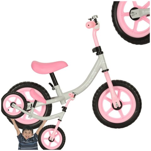 Rowerek biegowy Trike Fix Balance ultra lekki 1,8kg szary różowy