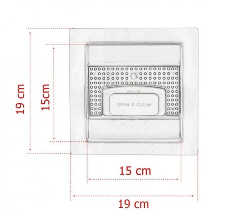 Odpływ kwadratowy prysznicowy 15x15cm stal nierdzewna kratka ściekowa Pixel
