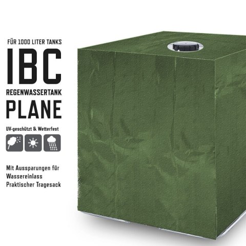 Osłona Bituxx na zbiornik na wodę deszczówkę IBC 1000L zielona Osłona Bituxx na zbiornik na wodę deszczówkę IBC 1000L zielona