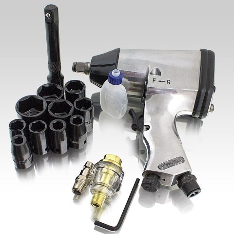 Pneumatyczny Klucz udarowy 1/2" BITUXX w zestawie + nasadki 340Nm Pneumatyczny Klucz udarowy 1/2" BITUXX w zestawie + nasadki 340Nm