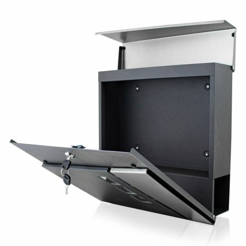 Skrzynka inox pocztowa na listy z gazetnikiem 37x37cm duża Skrzynka inox pocztowa na listy z gazetnikiem 37x37cm duża