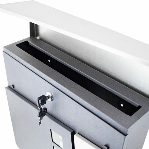 Skrzynka inox pocztowa na listy z gazetnikiem 37x37cm duża Skrzynka inox pocztowa na listy z gazetnikiem 37x37cm duża
