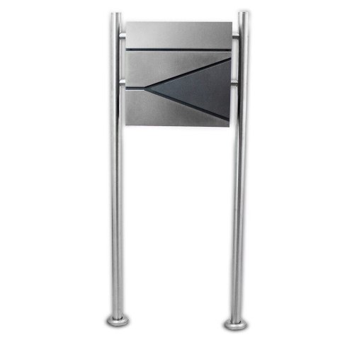 Skrzynka pocztowa na stojaku ze stali inox z gazetnikiem mocna odporna Skrzynka pocztowa na stojaku ze stali inox z gazetnikiem mocna odporna