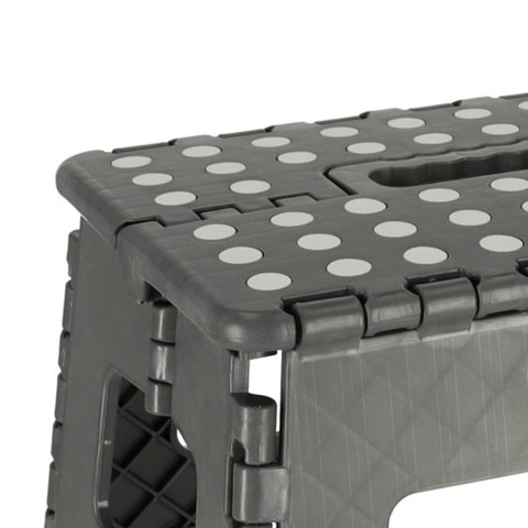 STOŁEK TABORET SKŁADANY ANTYPOŚLIZGOWY 22CM CIEMNY SZARY