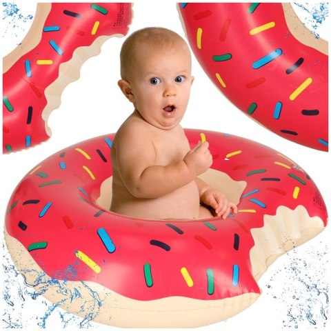 KÓŁKO DO PŁYWANIA KOŁO DMUCHANE DONUT RÓŻOWE 50CM MAX 20KG 3-6LAT