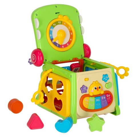 Kostka edukacyjna sorter z pianinkiem krokodyl 4w1