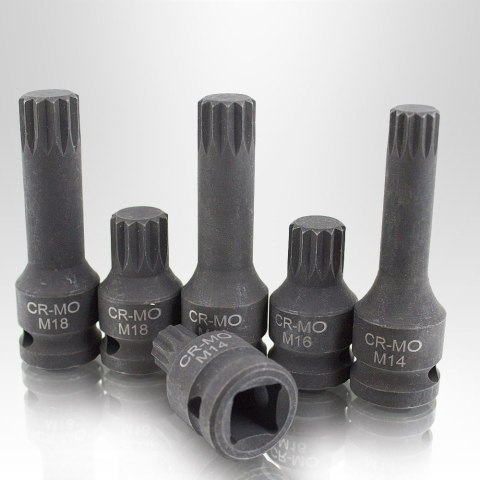 Zestaw Narzędzi Klucze Udarowe Spline M14 M16 M18 XZN 1/2" BITUXX Zestaw Narzędzi Klucze Udarowe Spline M14 M16 M18 XZN 1/2" BITUXX
