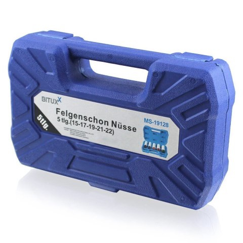 Zestaw nasadek udarowych do kół alu-felg 15 17 19 21 22mm 1/2" BITUXX narzędzia Udarowe Zestaw nasadek udarowych do kół alu-felg 15 17 19 21 22mm 1/2" BITUXX narzędzia Udarowe