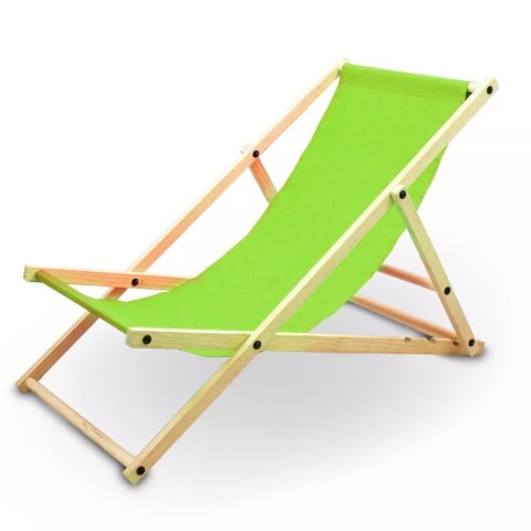 Zielone Krzesełko plażowe leżak ogrodowy drewniany Składany z regulacją wysokości Zielone Krzesełko plażowe leżak ogrodowy drewniany Składany z regulacją wysokości