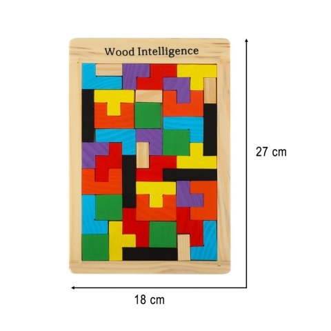 PUZZLE DREWNIANE UKŁADANKA TETRIS KLOCKI 40EL.