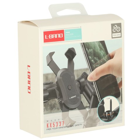 UCHWYT ROWEROWY MOTOCYKLOWY NA TELEFON CZARNY STABILNY
