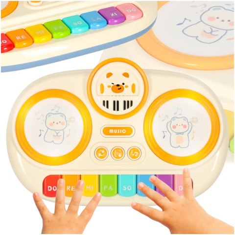 Pianinko organki interaktywne dla dzieci edukacyjne beżowy