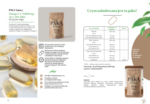 Omega 3-6-9 1000 mg ALA, EPA, DHA, miękka kapsułka Omega 3-6-9 1000 mg ALA, EPA, DHA, miękka kapsułka