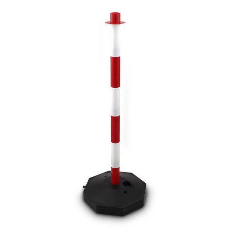 Słupki czerwono białe zabezpieczające 83cm 4szt z łańcuchami 150cm łatwy montaż