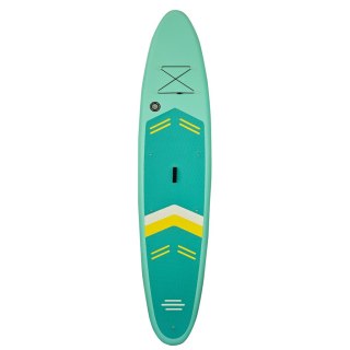 Deska SUP pompowana do pływania z siedzeniem akcesoriami wiosło zestaw turkusowa 350 cm