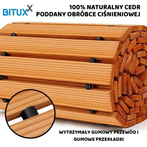 ŚCIEŻKA OGRODOWA Z DRZEWA CEDROWEGO 250CM X75CM BITUXX ZWIJANA DO OGRODU DRÓŻKA