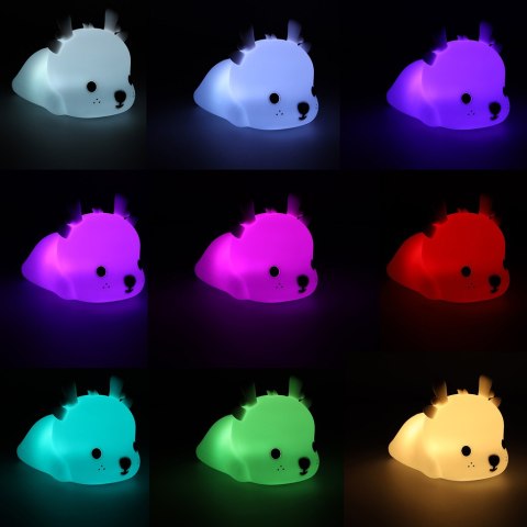 LAMPKA NOCNA DLA DZIECI DOTYKOWA SILIKONOWA 8 LED USB JELONEK