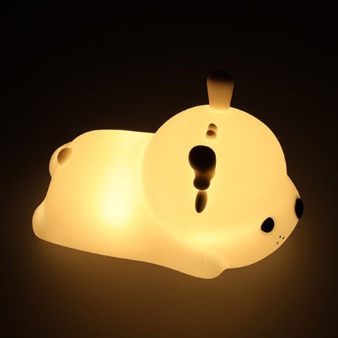 LAMPKA NOCNA DLA DZIECI DOTYKOWA SILIKONOWA 8 LED USB JELONEK