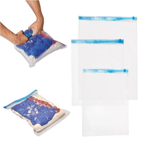 WORKI PRÓŻNIOWE ROLOWANE NA UBRANIA 9 SZTUK 3 ROZMIARY 35X50CM, 40X50CM, 50X70CM WORKI PRÓŻNIOWE ROLOWANE NA UBRANIA 9 SZTUK 3 ROZMIARY 35X50CM, 40X50CM, 50X70CM