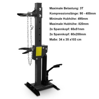 Hydrauliczny ściskacz sprężyn napinacz amortyzatorów 3T solidny Czarny napinacz