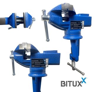 Profesjonalne imadło ślusarskie stołowe 60 mm żeliwne, mocowane na zacisk