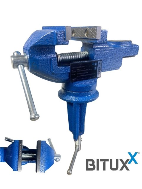 Profesjonalne imadło ślusarskie stołowe 70 mm obrotowe, mocowane na zacisk