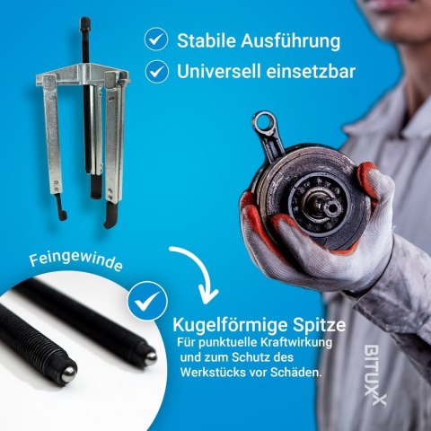 Ściągacz do łożysk ściągacz wewnetrzny 2 i 3 ramienny zestaw 12 elementów Bituxx