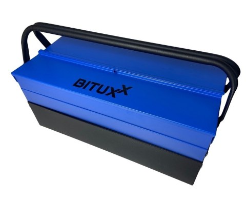 Skrzynka narzędziowa otwierana kolor niebieski 85 elementów Bituxx