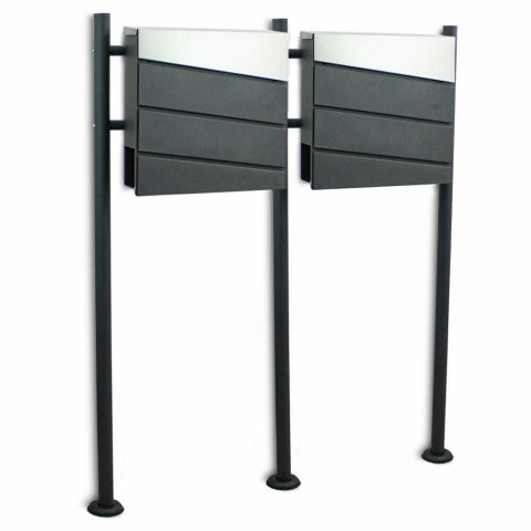 Skrzynka pocztowa na listy z gazetnikiem 2 szt zestaw na stojaku/słupku