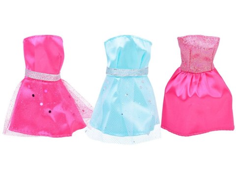 Bogaty zestaw Sukienki Buty Torebki Błyszczące dodatki dla lalki ZA5417