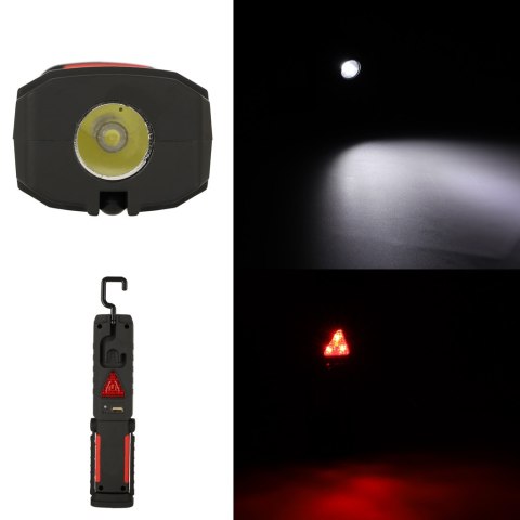 LAMPA WARSZTATOWA LATARKA 3W1 5 TRYBÓW USB MAGNES HAK AKUMULATOR 1200 MAH 200 LM KAFUWELL
